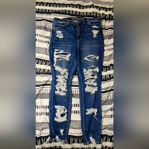 American Eagle Outfitters Blue Distressed Jeans